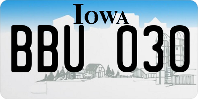 IA license plate BBU030