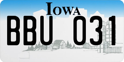 IA license plate BBU031