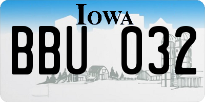 IA license plate BBU032