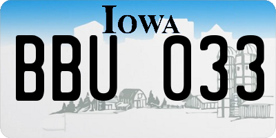 IA license plate BBU033