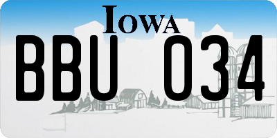 IA license plate BBU034