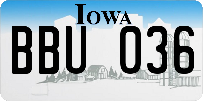 IA license plate BBU036
