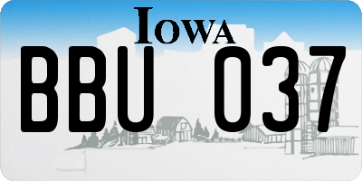 IA license plate BBU037