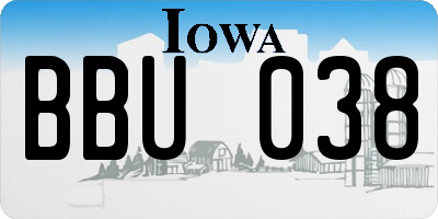 IA license plate BBU038