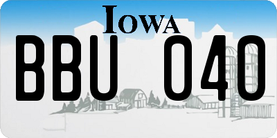IA license plate BBU040