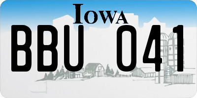 IA license plate BBU041