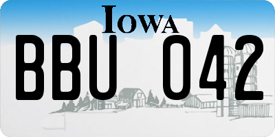 IA license plate BBU042