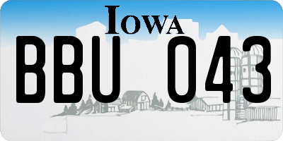 IA license plate BBU043