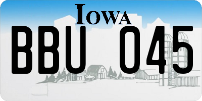 IA license plate BBU045