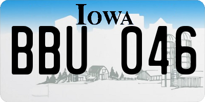 IA license plate BBU046