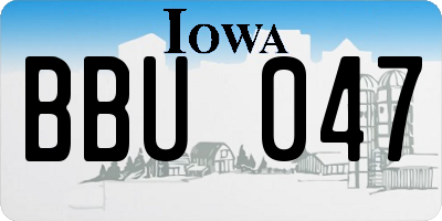 IA license plate BBU047