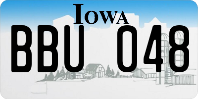 IA license plate BBU048