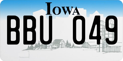 IA license plate BBU049