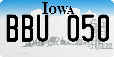 IA license plate BBU050