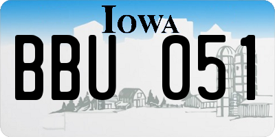 IA license plate BBU051
