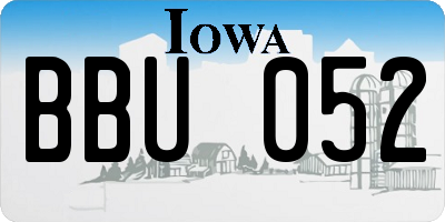 IA license plate BBU052