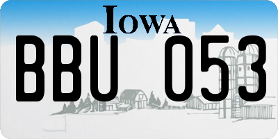 IA license plate BBU053