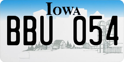 IA license plate BBU054