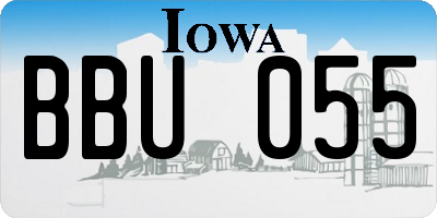 IA license plate BBU055