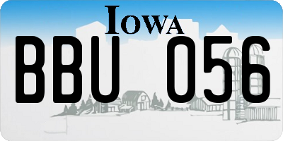 IA license plate BBU056