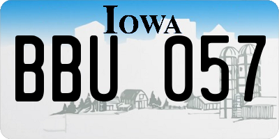 IA license plate BBU057
