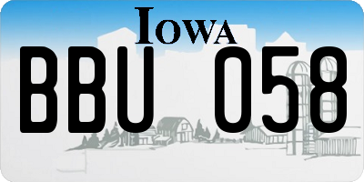 IA license plate BBU058
