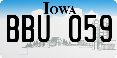 IA license plate BBU059