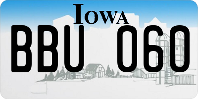 IA license plate BBU060