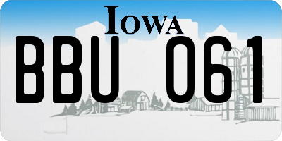 IA license plate BBU061