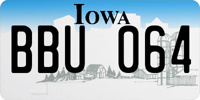 IA license plate BBU064