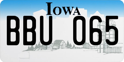 IA license plate BBU065