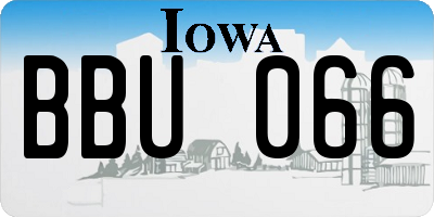 IA license plate BBU066