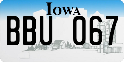 IA license plate BBU067