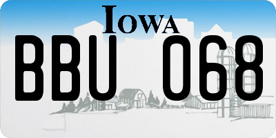 IA license plate BBU068