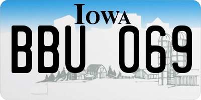 IA license plate BBU069