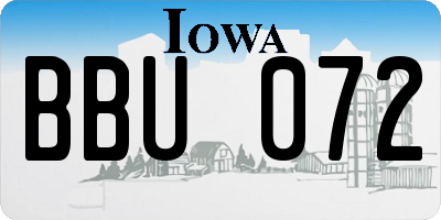 IA license plate BBU072
