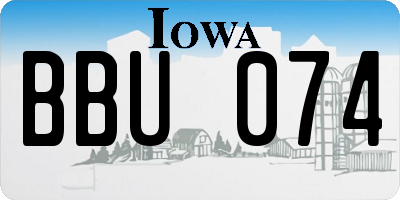 IA license plate BBU074
