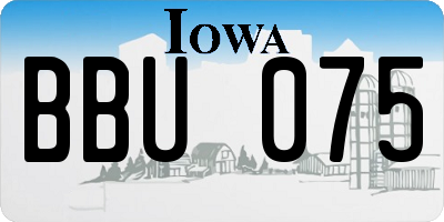 IA license plate BBU075