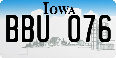 IA license plate BBU076
