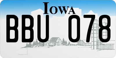 IA license plate BBU078