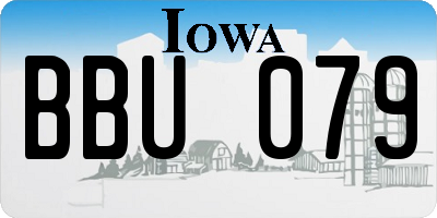 IA license plate BBU079