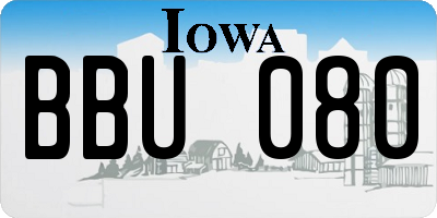 IA license plate BBU080