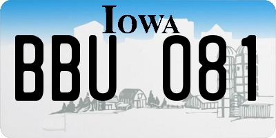 IA license plate BBU081