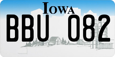 IA license plate BBU082