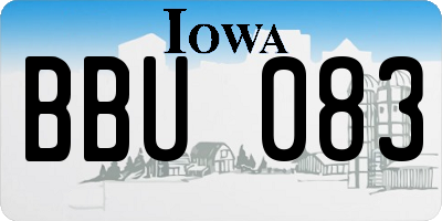 IA license plate BBU083