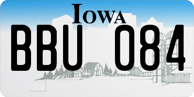 IA license plate BBU084