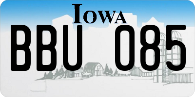 IA license plate BBU085