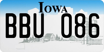 IA license plate BBU086