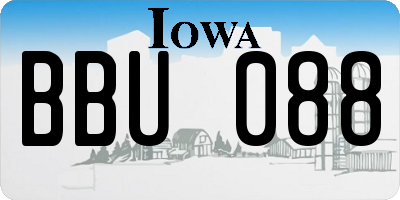 IA license plate BBU088