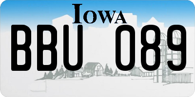 IA license plate BBU089